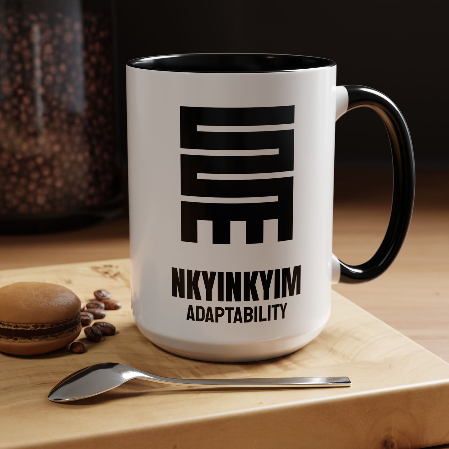 Adinkra Symbol Coffee Mug NKYINKYIM - Progress & Adaptability