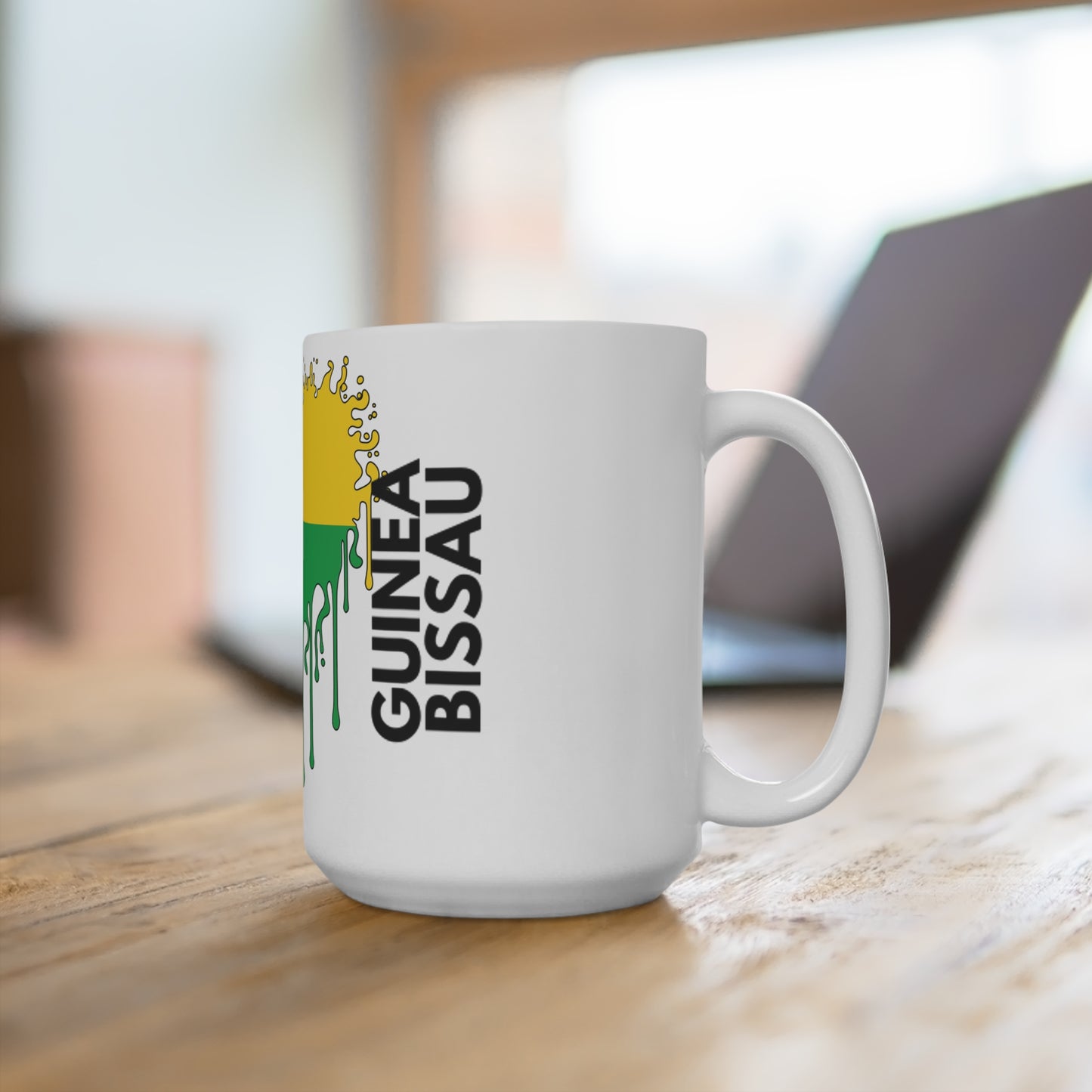 Guinea Bissau Flag Drip Coffee Mug 15oz