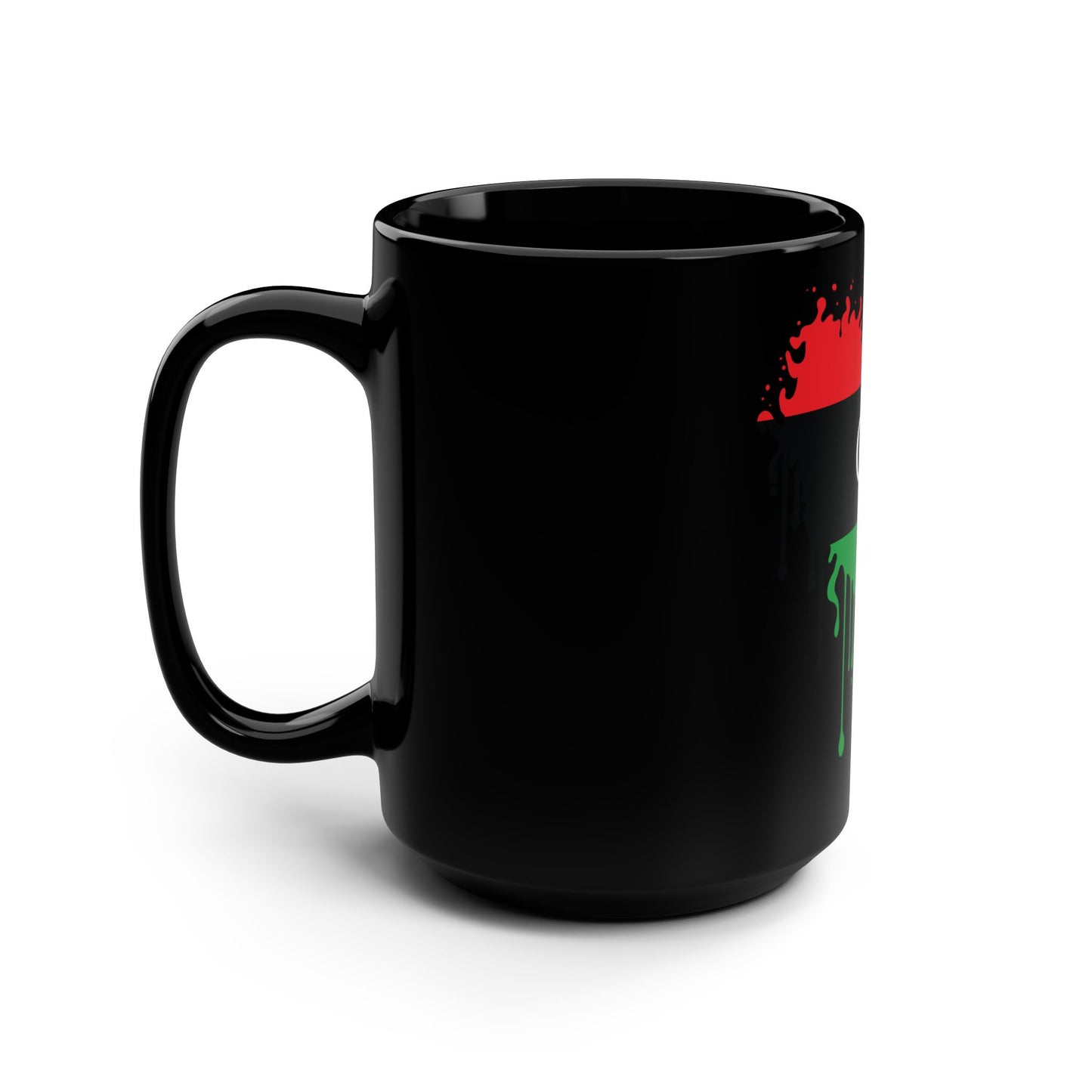Libya Flag Black Coffee Mug, 15 oz