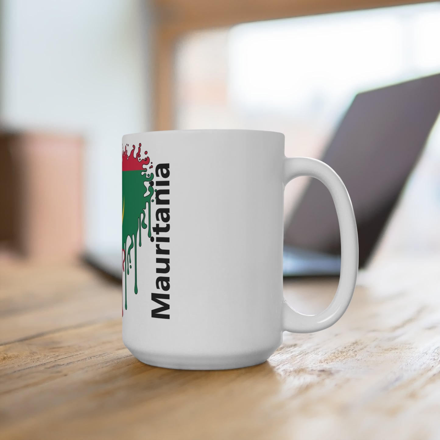 Mauritania Flag Drip Coffee Mug 15oz