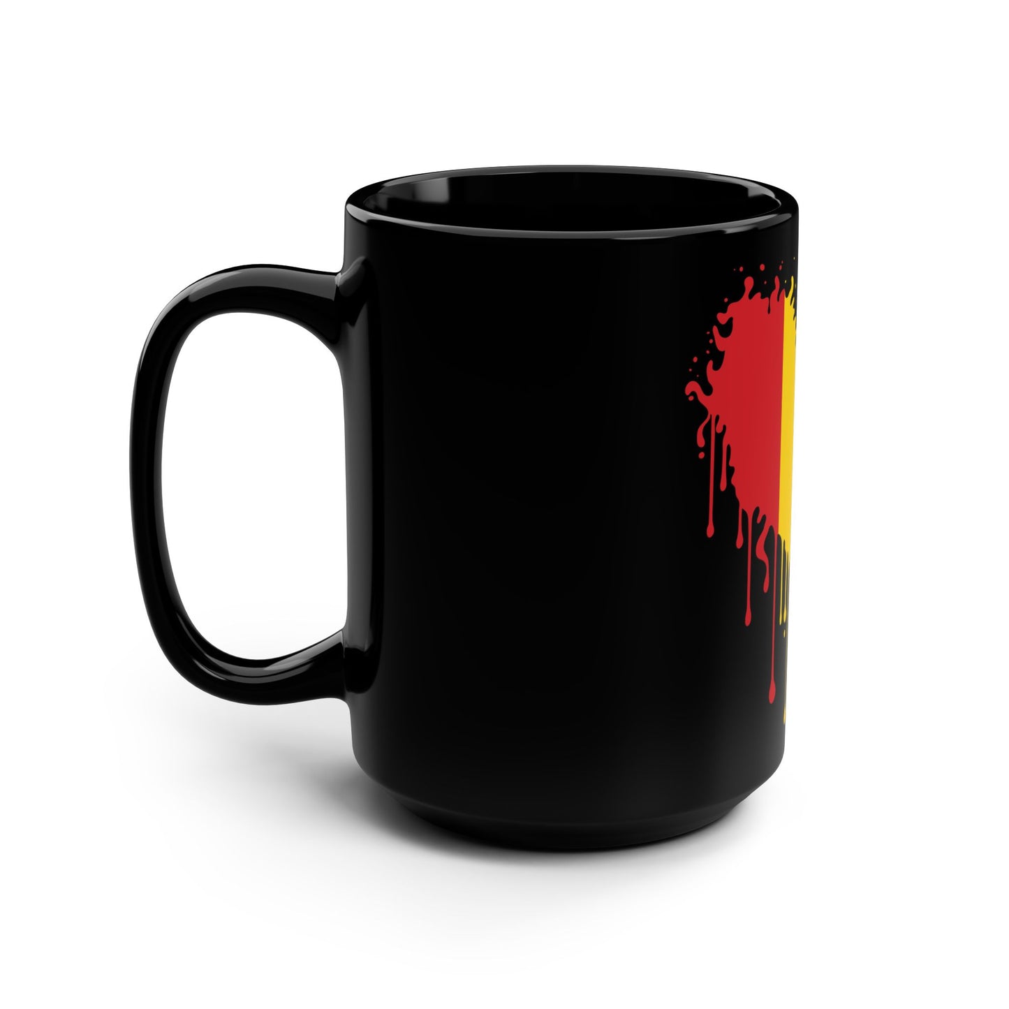 Guinea Flag Drip Black Coffee Mug, 15 oz