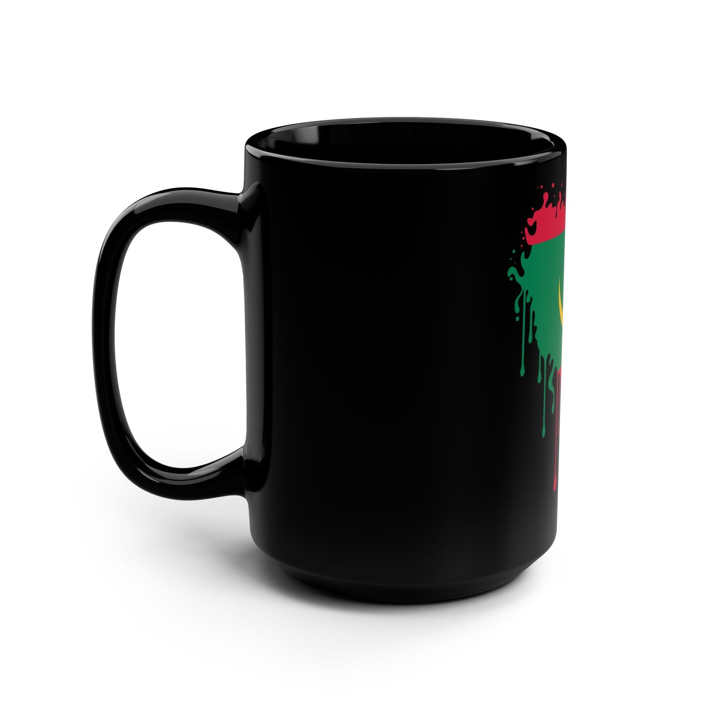 Mauritania Flag Drip Black Coffee Mug 15oz