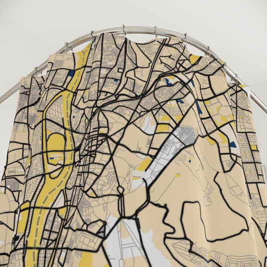 Cairo, Egypt City Map Print Shower Curtain