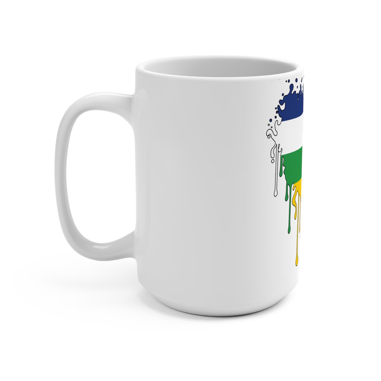 Central African Republic Flag Drip Coffee Mug 15oz