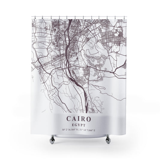 Cairo, Egypt City Map Print Shower Curtain