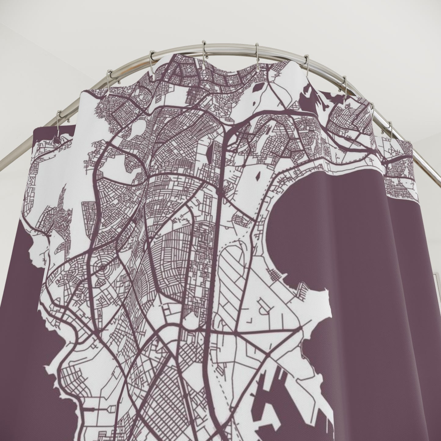 Dakar Senegal City Map Print Shower Curtain