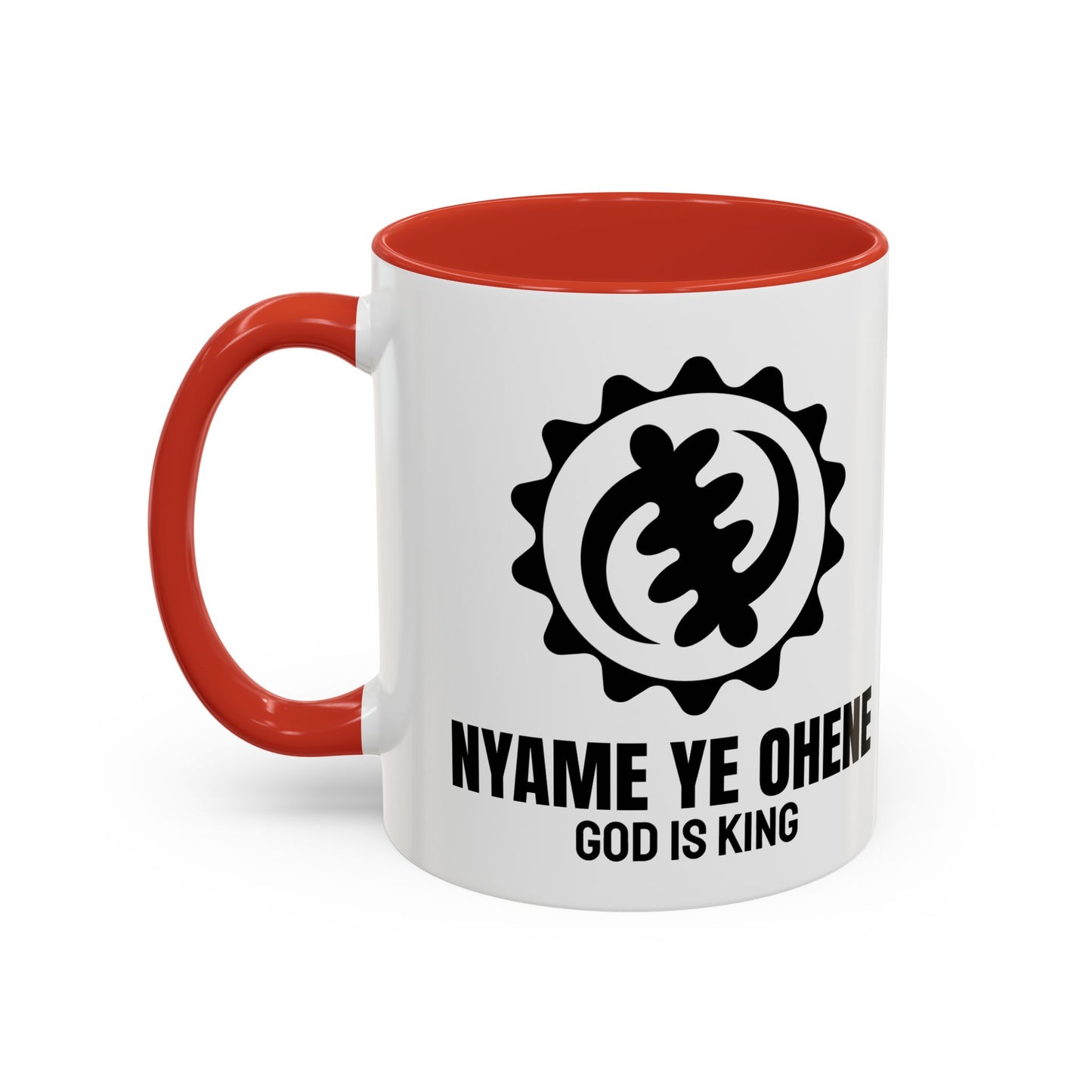 Adinkra Symbol Coffee Mug NYAME YE OHENE - African Faith & Royalty