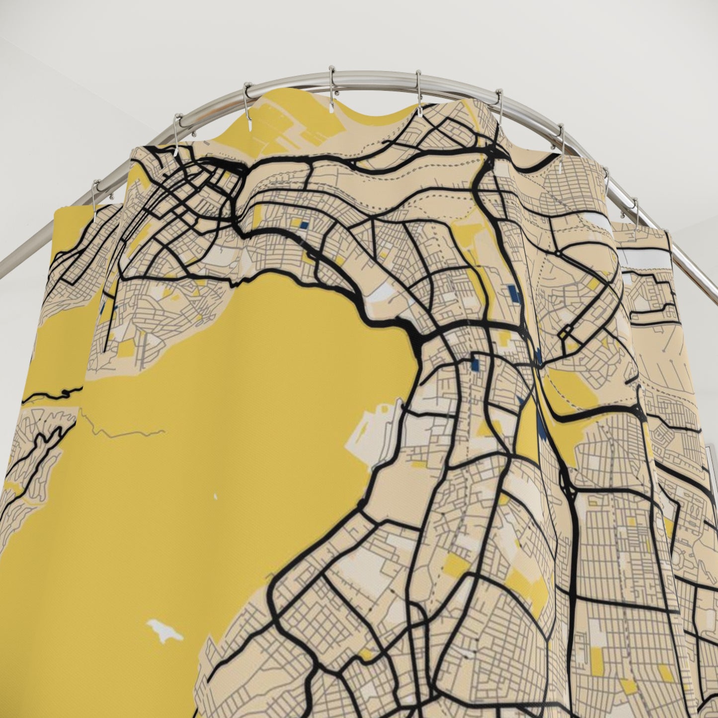 Cape Town South Africa City Map Print Shower Curtain