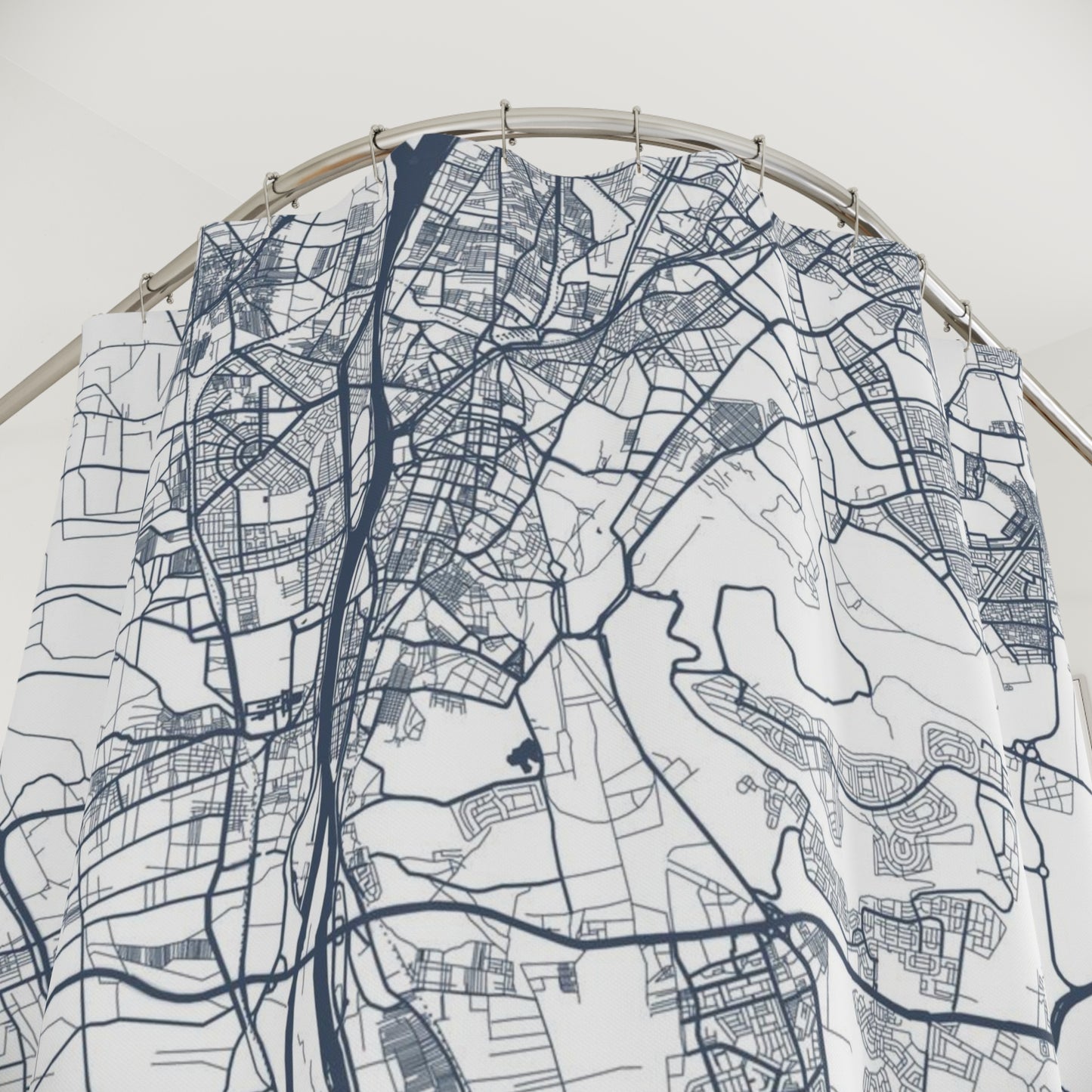 Cairo Egypt City Map Print Shower Curtain