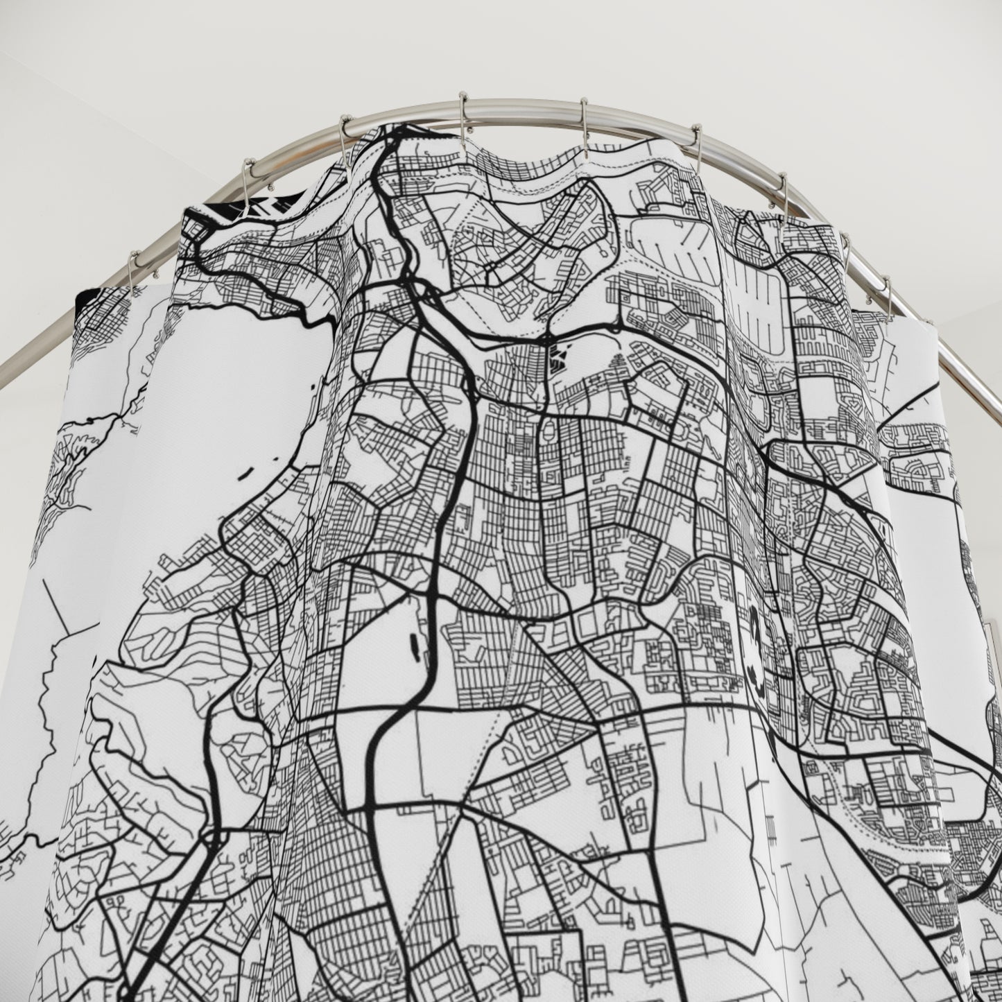 Cape Town South Africa City Map Print Shower Curtain