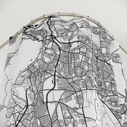 Cape Town South Africa City Map Print Shower Curtain
