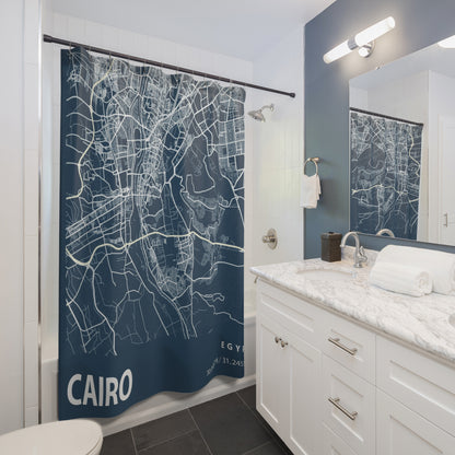 Cairo Egypt City Map Print Shower Curtain