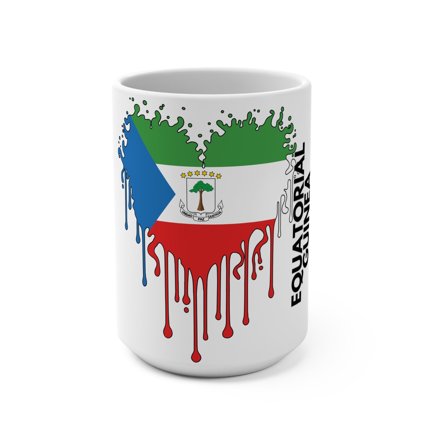 Equatorial Guinea Flag Drip Coffee Mug 15oz