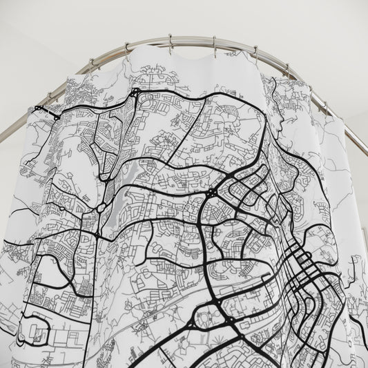 Abuja Nigeria City Map Print Shower Curtain