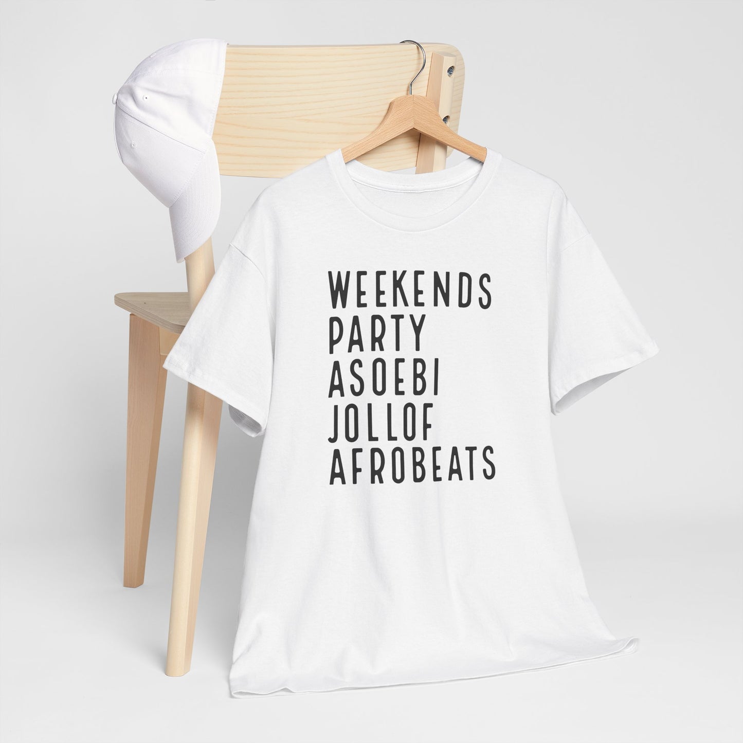 Weekends Party Asoebi Jollof Afrobeats Unisex Cotton Tee Shirt