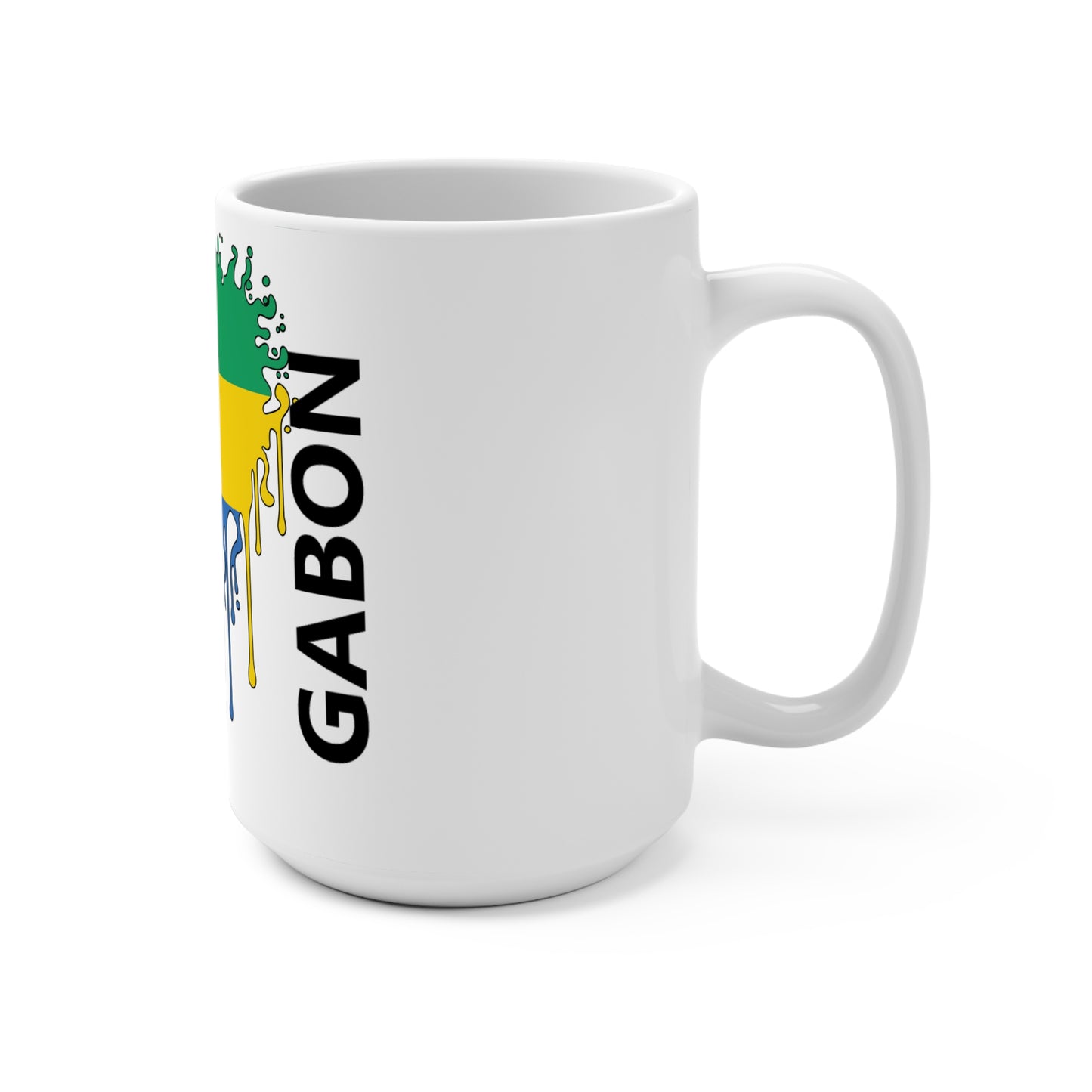 Gabon Flag Drip Coffee Mug 15oz