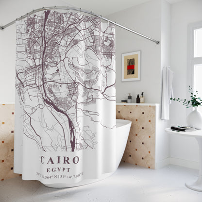 Cairo, Egypt City Map Print Shower Curtain