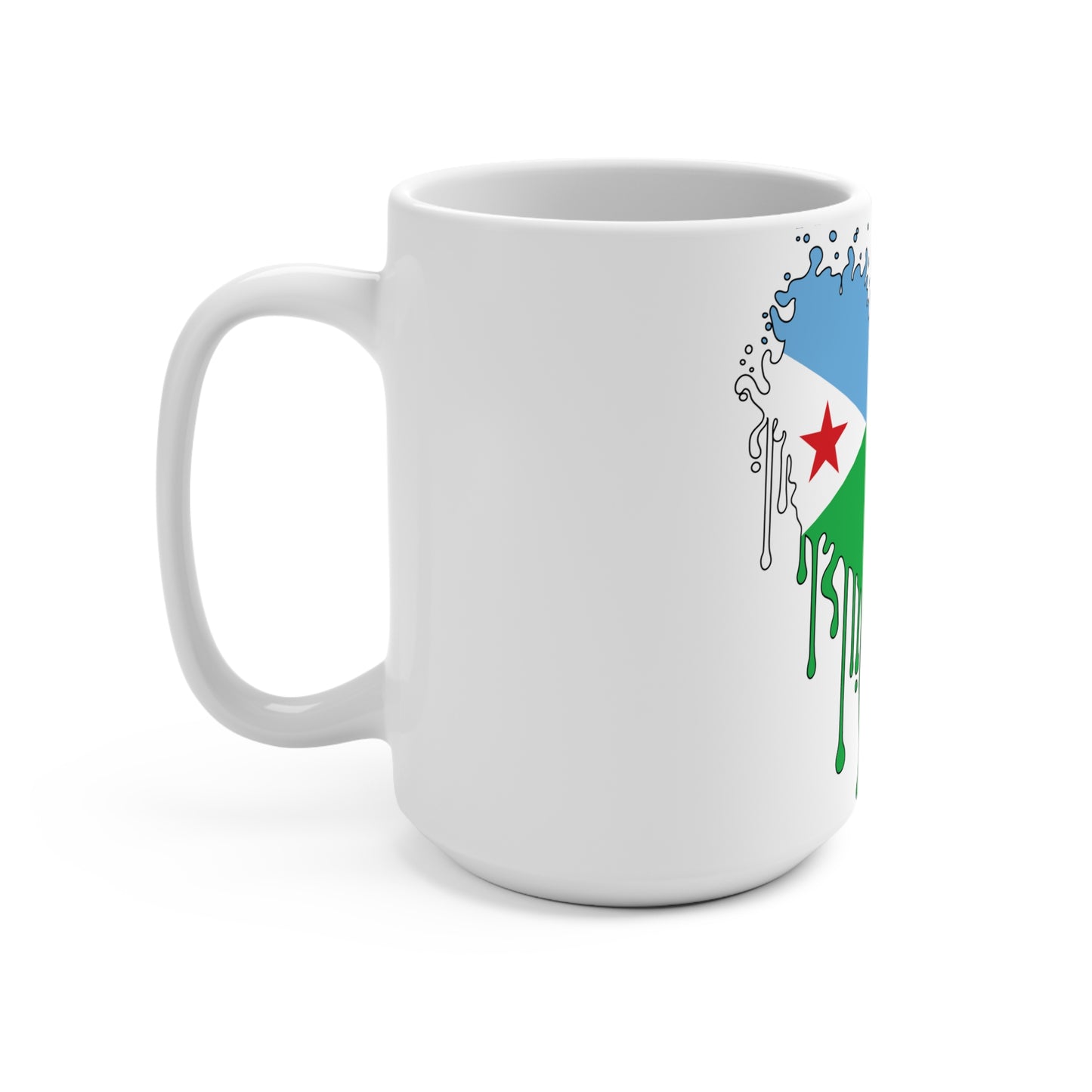Djibouti Flag Drip Coffee Mug 15oz