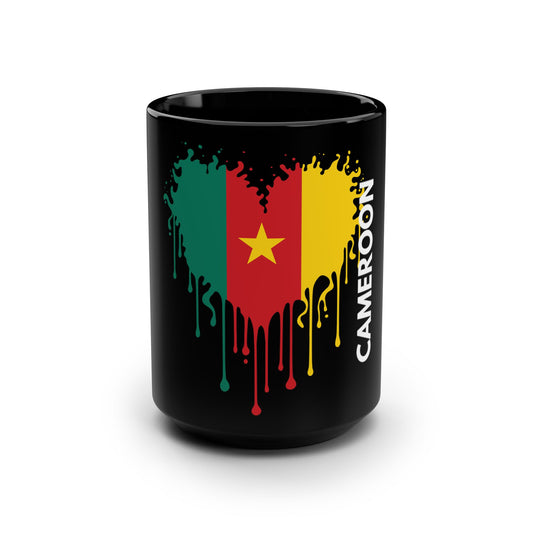 Cameroon Flag Black Coffee Mug, 15 oz