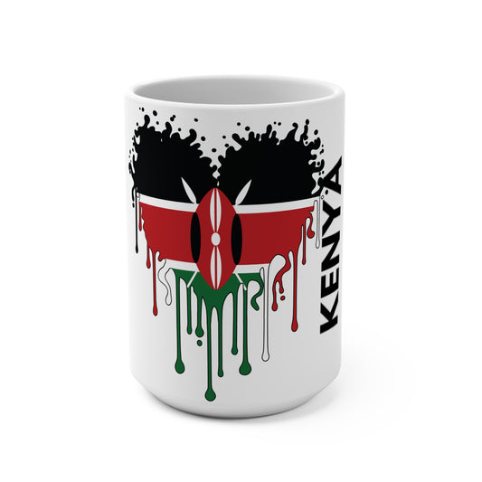 Kenya Flag Drip Coffee Mug 15oz