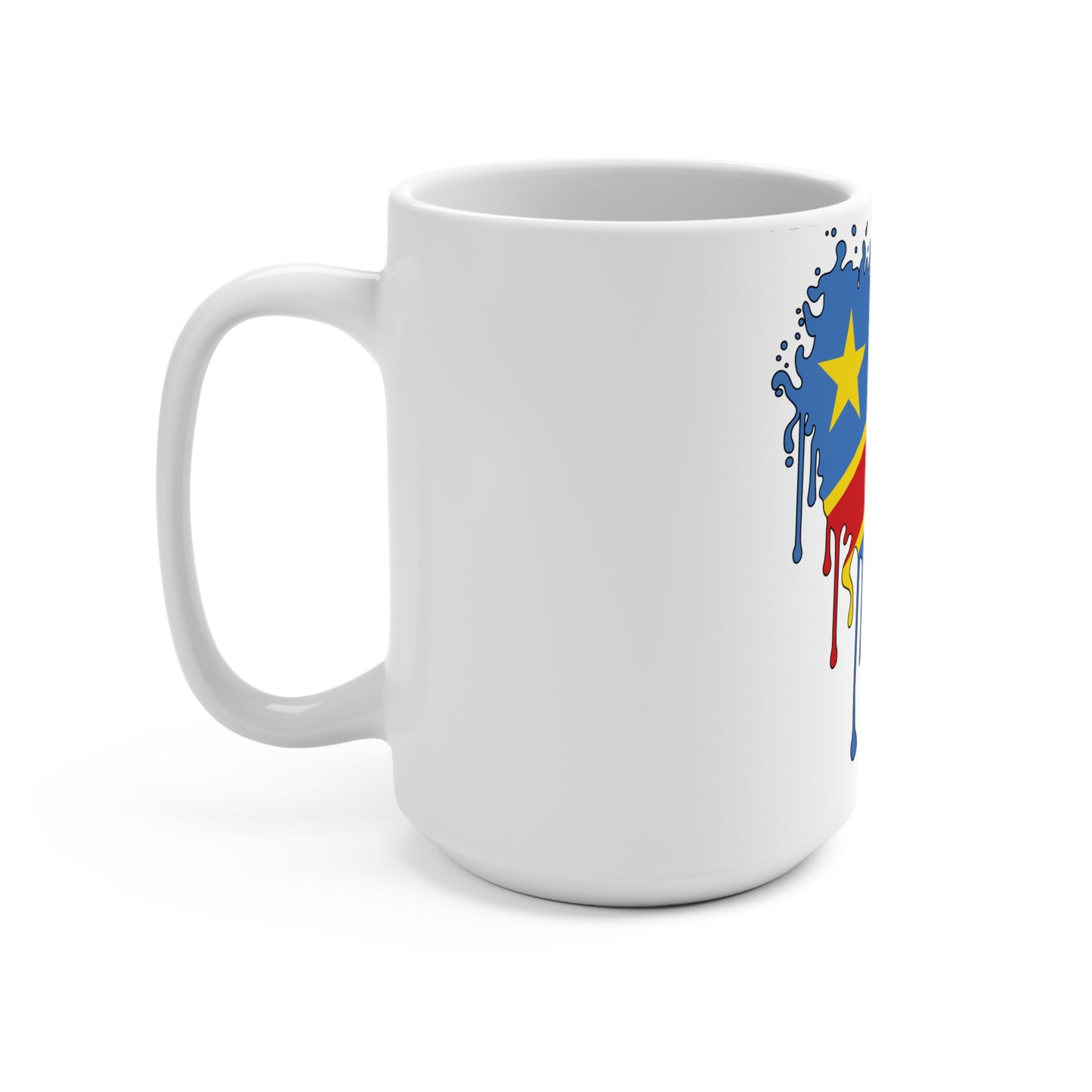 Congo Flag Drip Coffee Mug 15oz