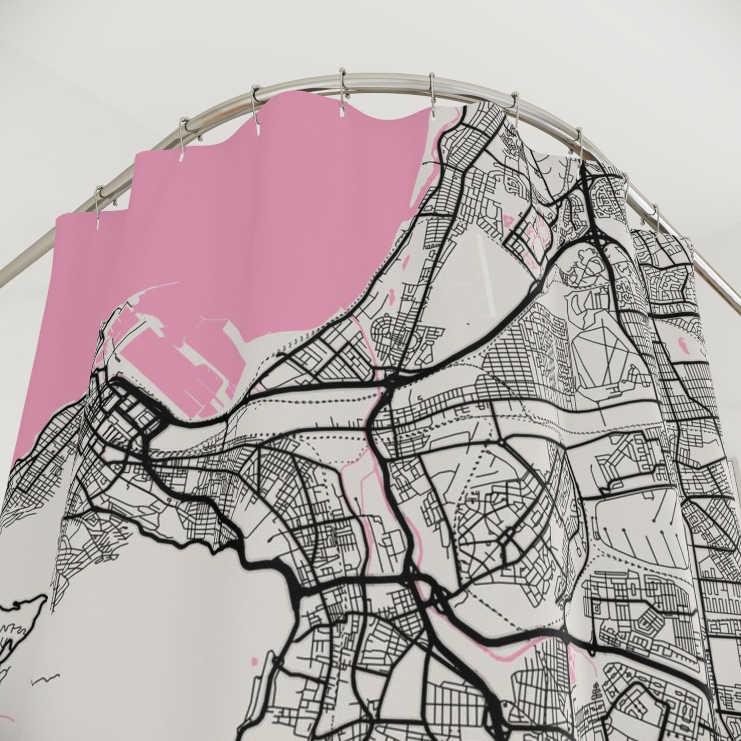 Cape Town South Africa City Map Print Shower Curtain