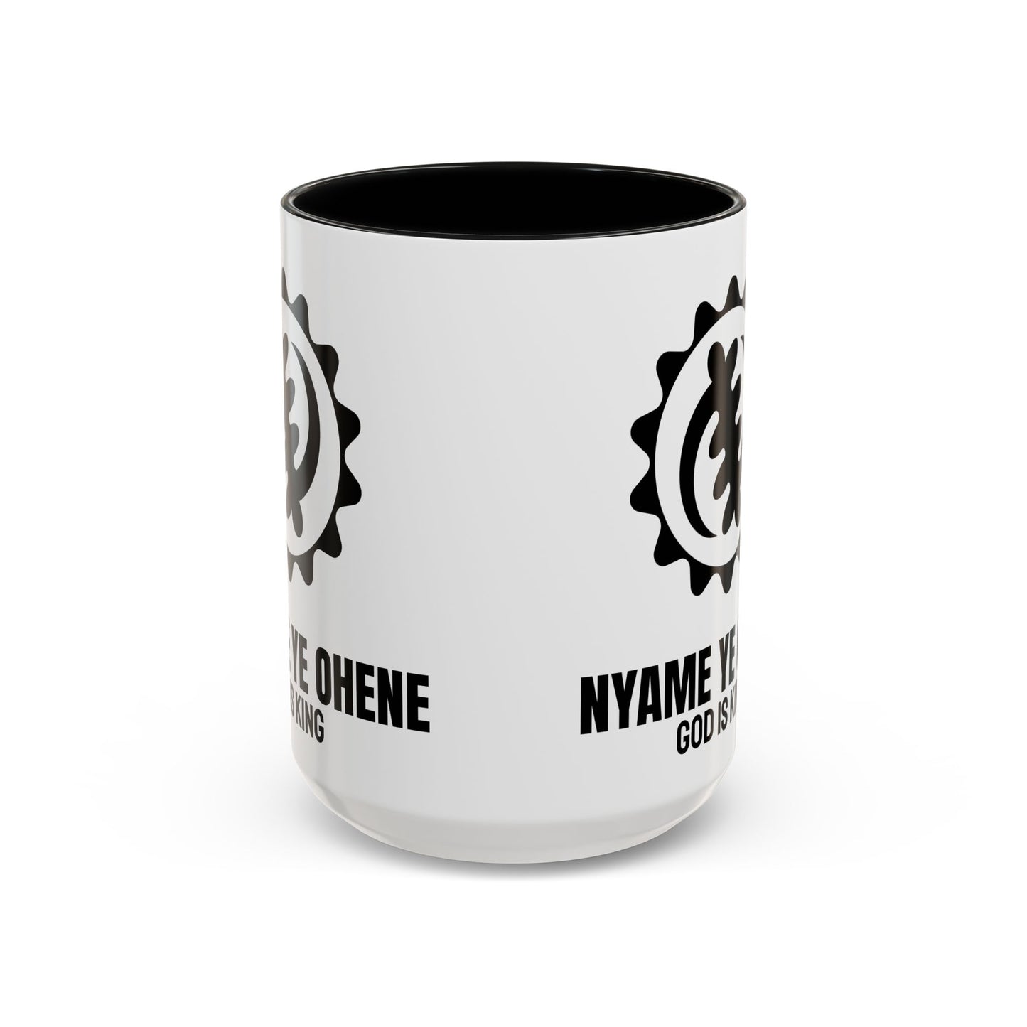 Adinkra Symbol Coffee Mug NYAME YE OHENE - African Faith & Royalty