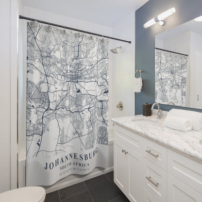 Johannesburg South Africa City Map Print Shower Curtain
