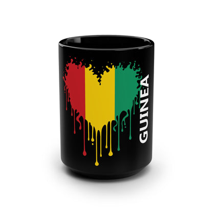 Guinea Flag Drip Black Coffee Mug, 15 oz