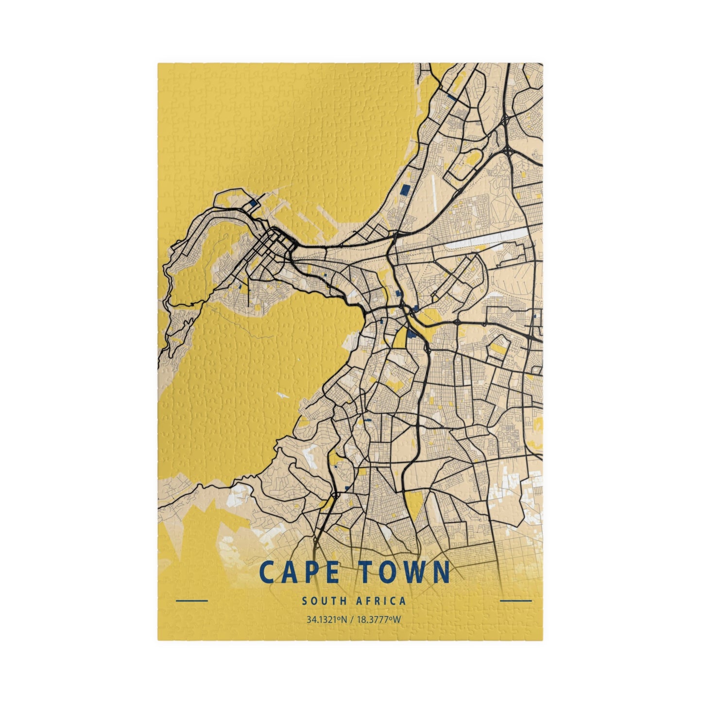 Cape Town South Africa Aerial View City Map Puzzle