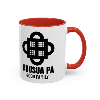 Adinkra Symbol Coffee Mug ABUSUA PA - African Family & Unity