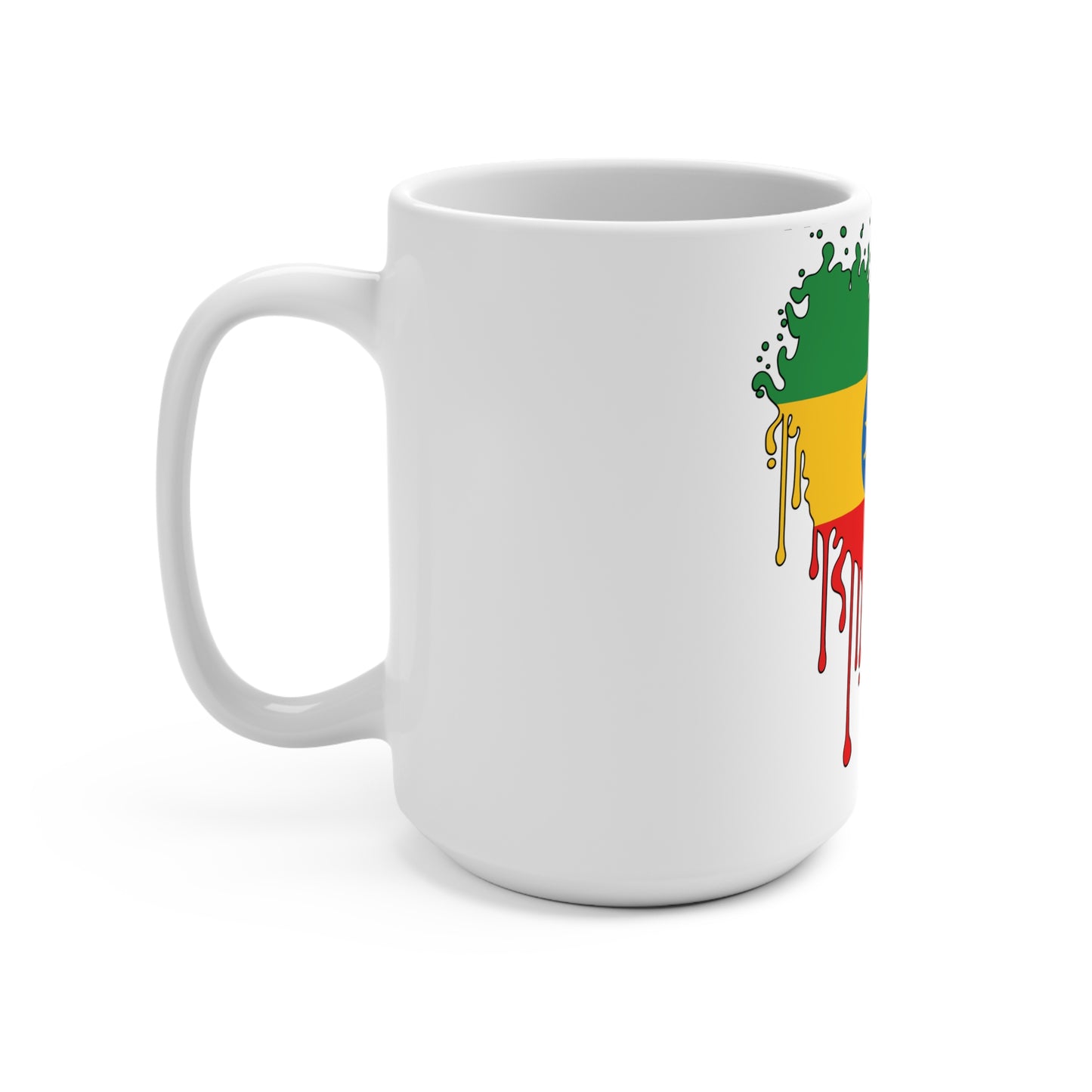 Ethiopia Flag Drip Coffee Mug 15oz