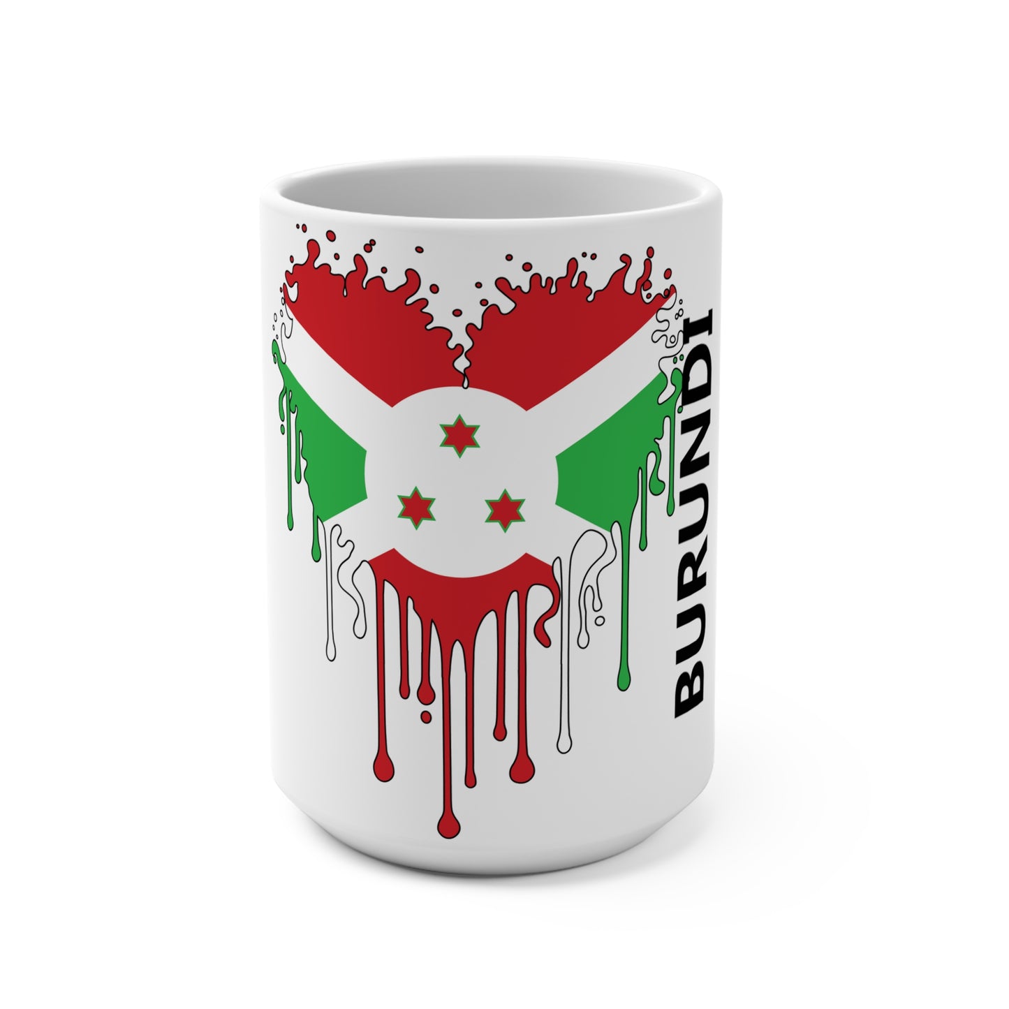 Burundi Flag Drip Coffee Mug 15oz