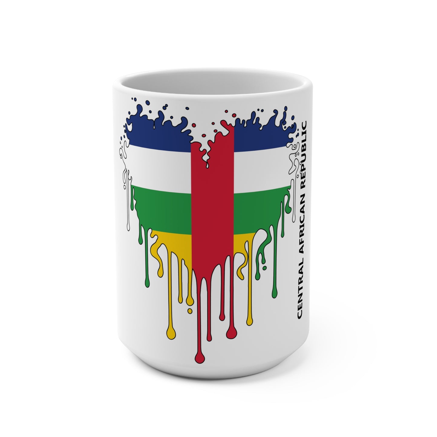 Central African Republic Flag Drip Coffee Mug 15oz