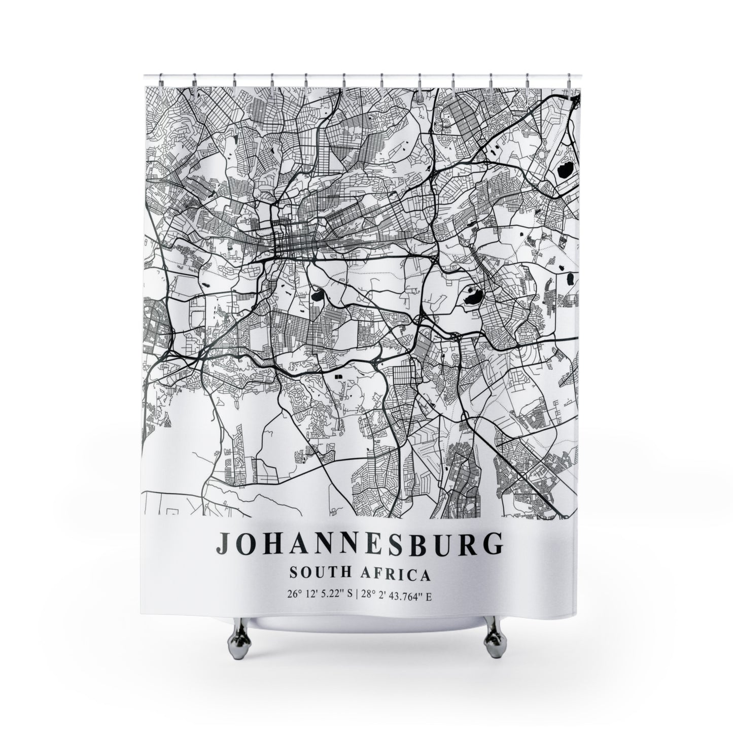 Johannesburg South Africa City Map Print Shower Curtain