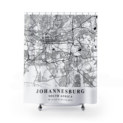 Johannesburg South Africa City Map Print Shower Curtain