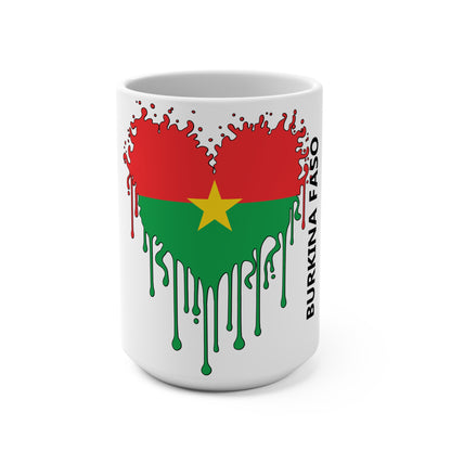 Burkina Faso Flag Drip Coffee Mug 15oz