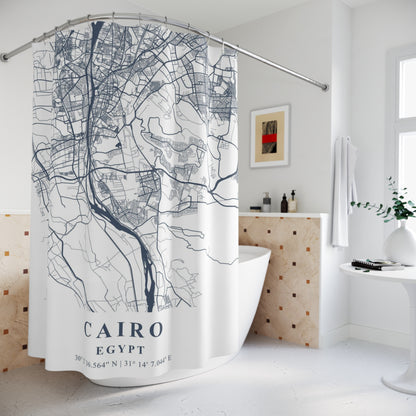 Cairo Egypt City Map Print Shower Curtain