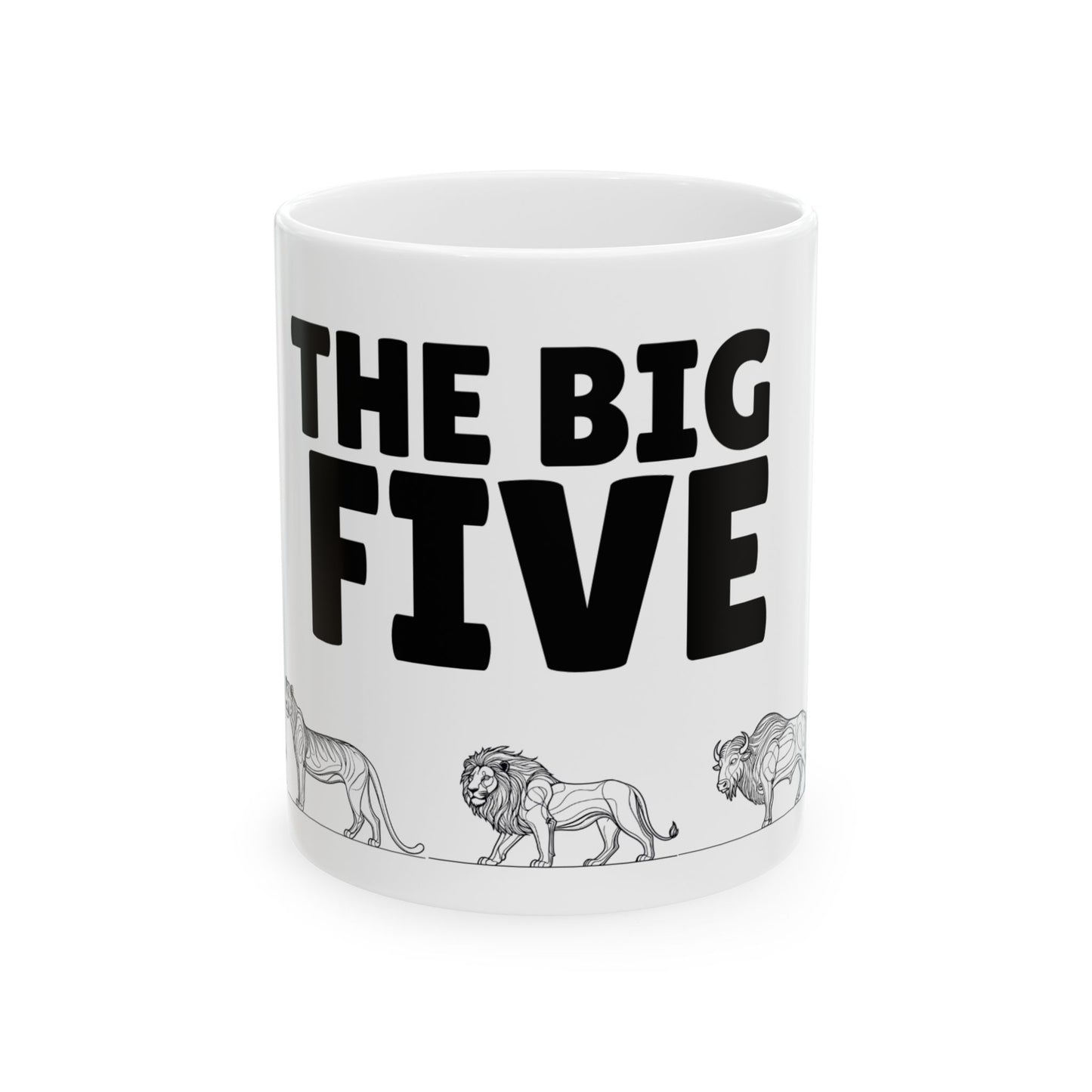 African Big 5 Animals Coffee Mug | Safari Wildlife Ceramic Gift