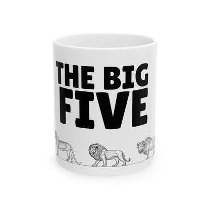 African Big 5 Animals Coffee Mug | Safari Wildlife Ceramic Gift