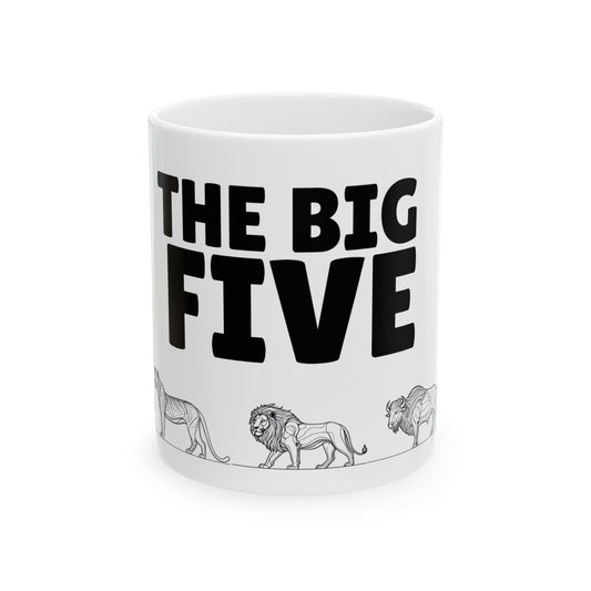 African Big 5 Animals Coffee Mug | Safari Wildlife Ceramic Gift