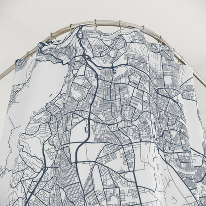 Cape Town South Africa City Map Print Shower Curtain