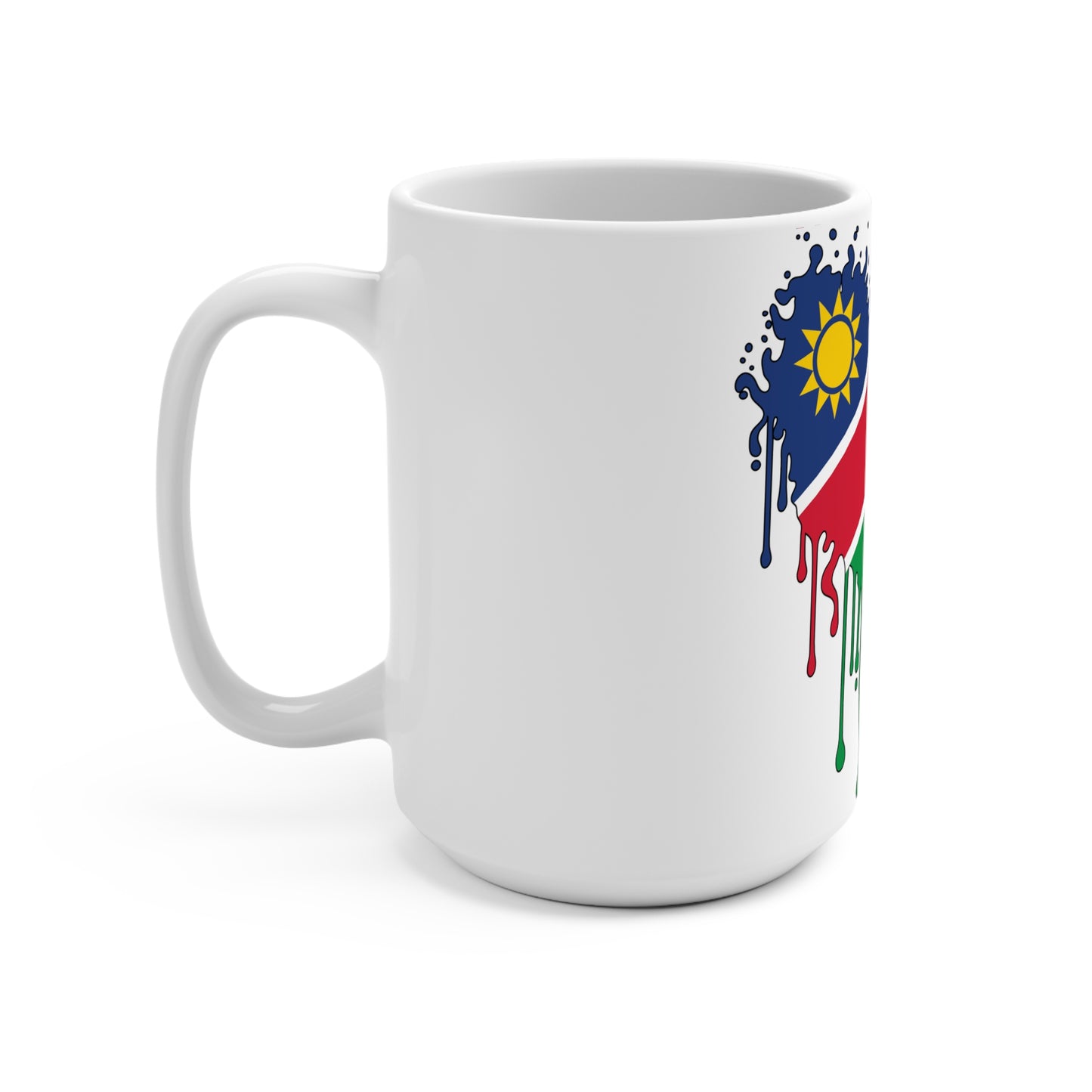 Namibia Flag Drip Ceramic Coffee Mug 15oz