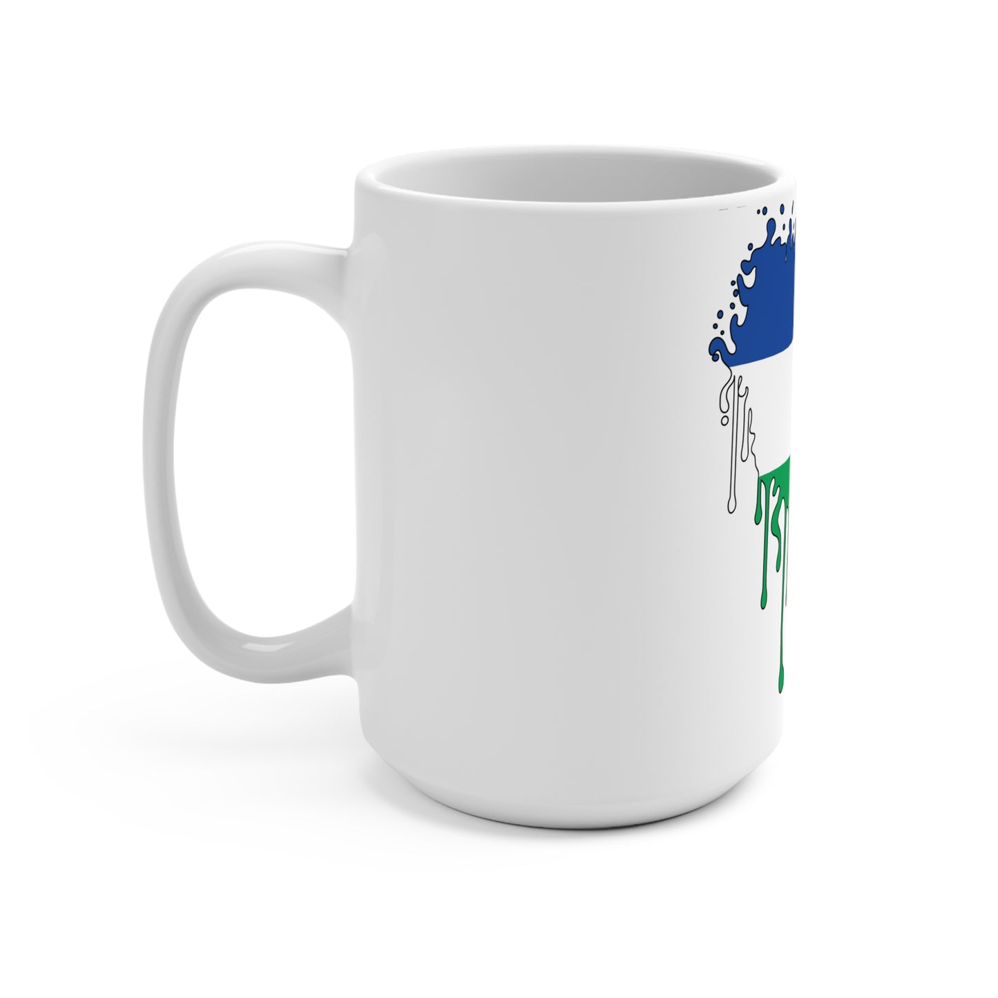 Lesotho Flag Drip Coffee Mug 15oz