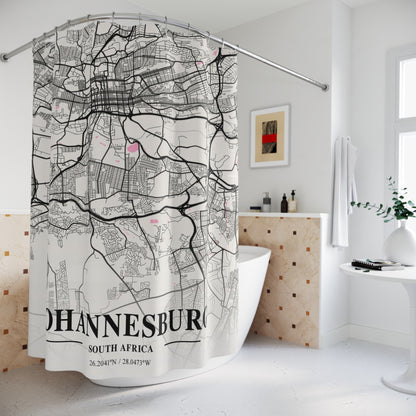Johannesburg South Africa City Map Print Shower Curtain