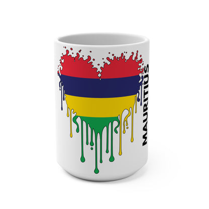 Mauritius Flag Drip Coffee Mug 15oz