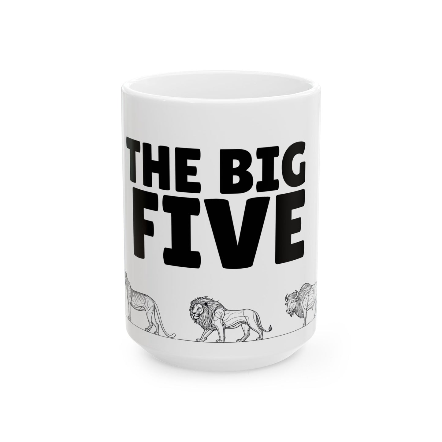 African Big 5 Animals Coffee Mug | Safari Wildlife Ceramic Gift