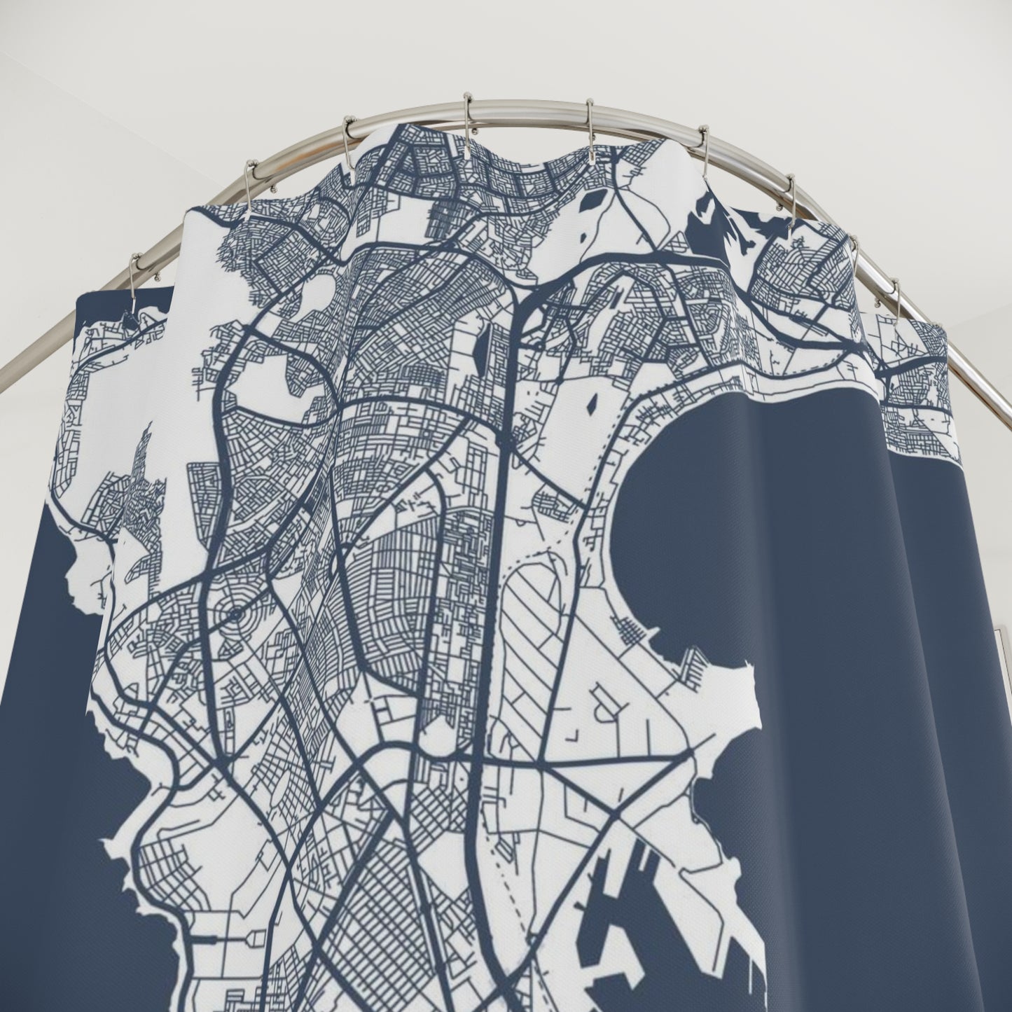 Dakar Senegal City Map Print Shower Curtain