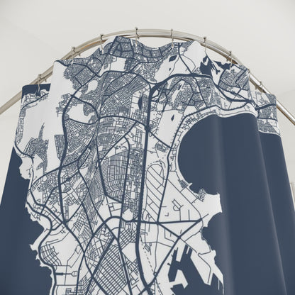 Dakar Senegal City Map Print Shower Curtain