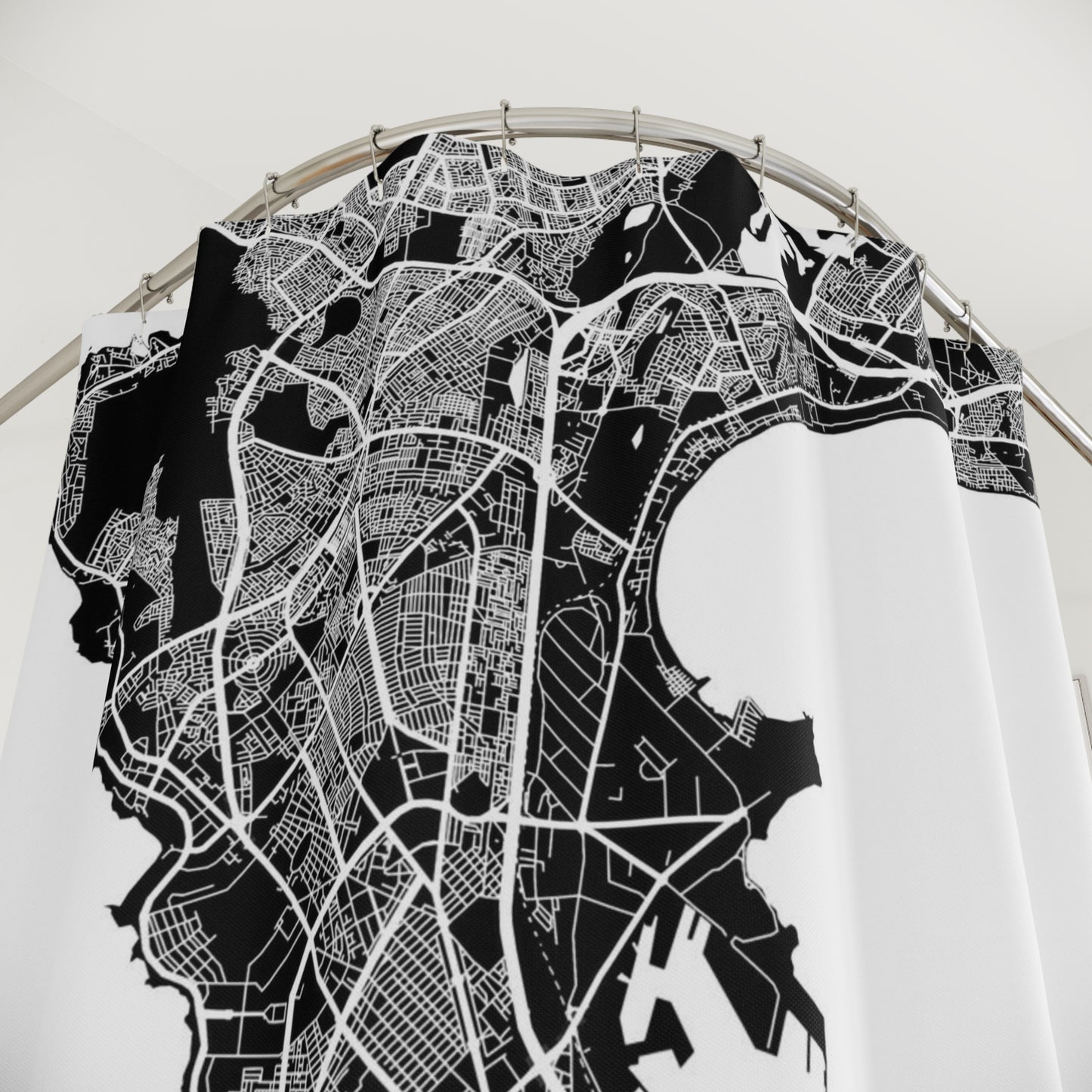 Dakar Senegal City Map Print Shower Curtain